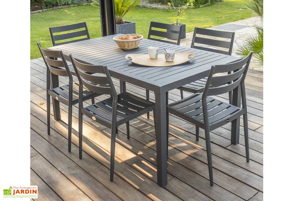 Table De Jardin Miami En Aluminium Gris Anthracite 160 X 100 Cm
