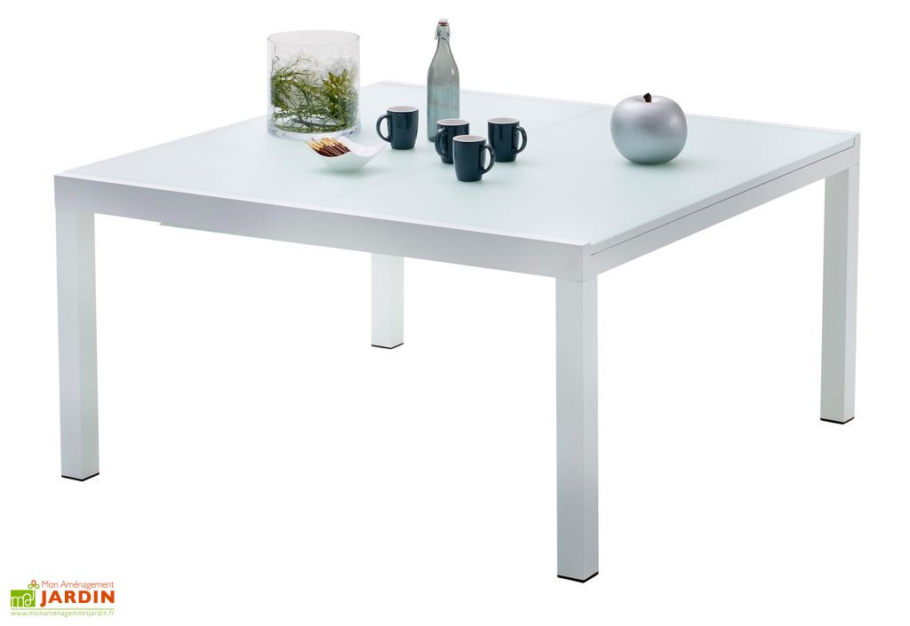 Table De Jardin Extensible Whitestar En Aluminium Et Verre Wilsa