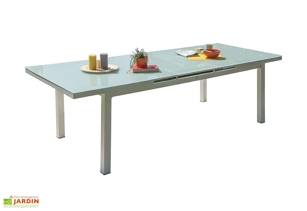 Table De Jardin Avec Rallonge Mykonos Aluminium Verre 180 240x100 Cm Dcb Garden