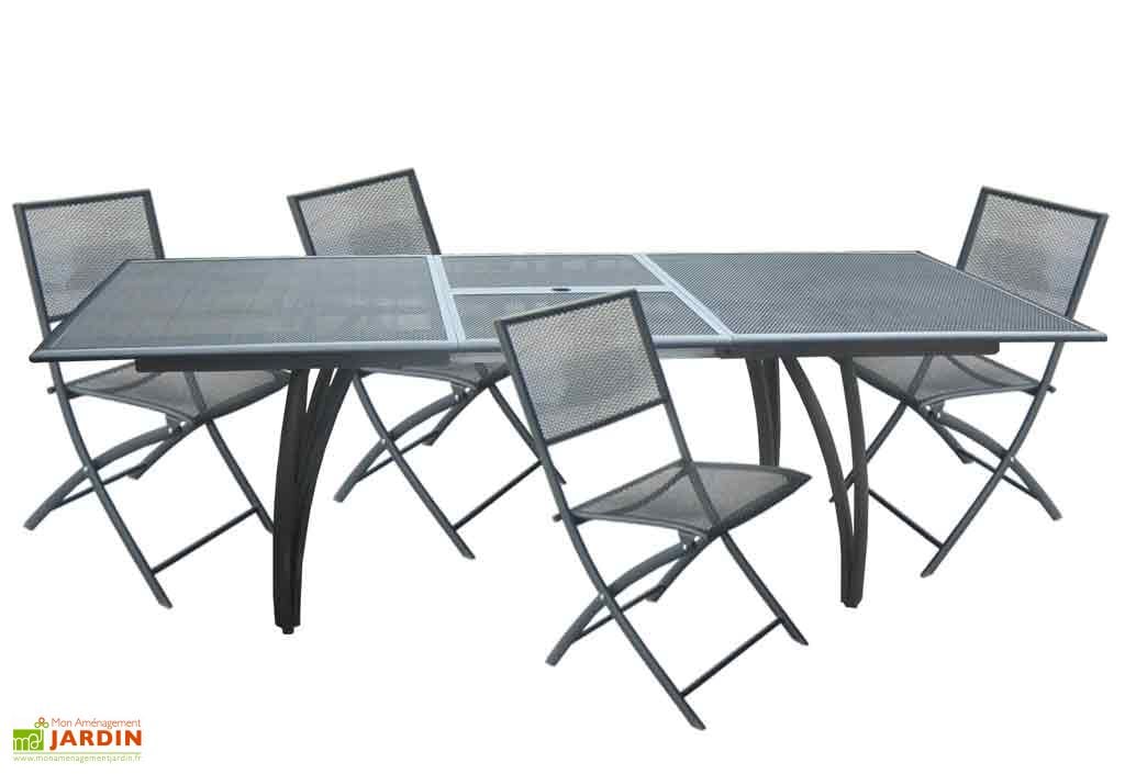 Table Jardin Aluminium Perforée Grise Anthracite (180/240x110) - DCB ... Table Jardin Aluminium Perforée Grise Anthracite (180/240x110) - DCB ...