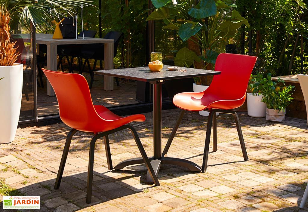 Table De Jardin Pliable En Aluminium Et Hpl Sophie Bistro 68 X 68