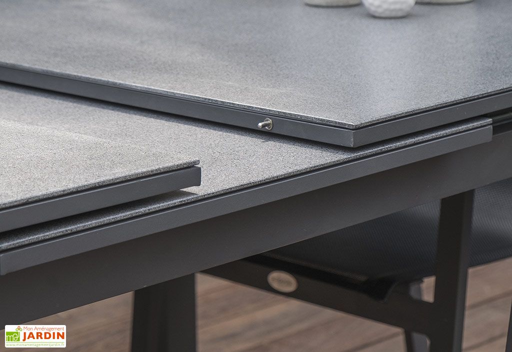 Table De Jardin Avec Rallonge Miami Aluminium Et Verre 180 240x100