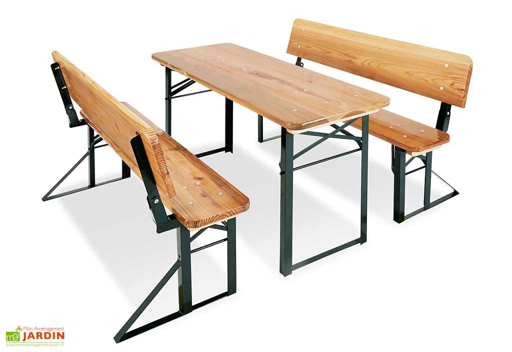 Table De Jardin Pour Enfant Pliable Bancs Et Dossiers 6 Places