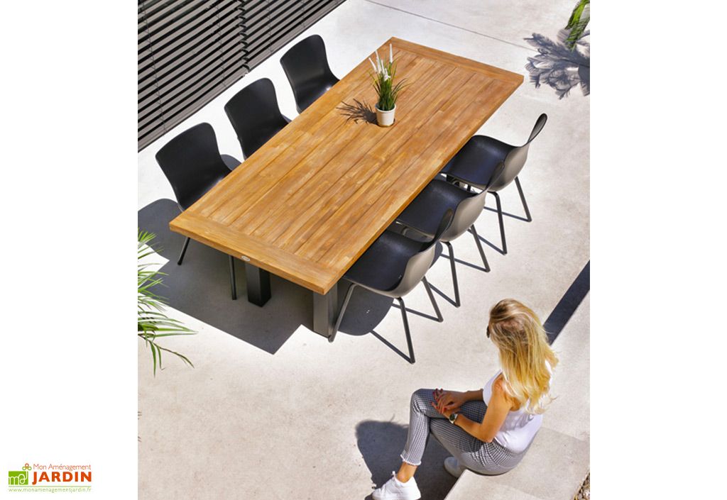 Table De Jardin Bois De Teck Et Aluminium Sophie Yasmani Teak 240