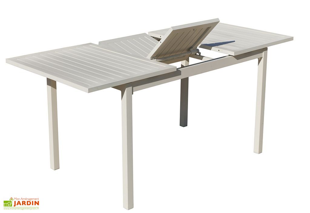 Table De Jardin Extensible En Aluminium Blanc Sarana Hevea