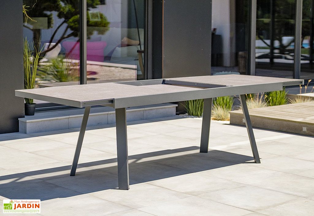 Table De Jardin Extensible Aluminium Et Ceramique Stockholm 200