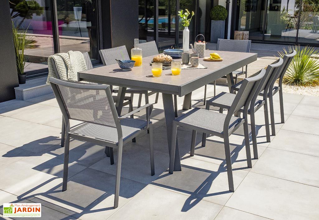 Table De Jardin Extensible Aluminium Et Ceramique Stockholm 200
