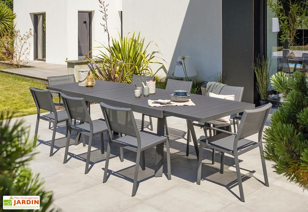 Table de Jardin Extensible en Aluminium Stockholm 200/300 cm DCB Garden
