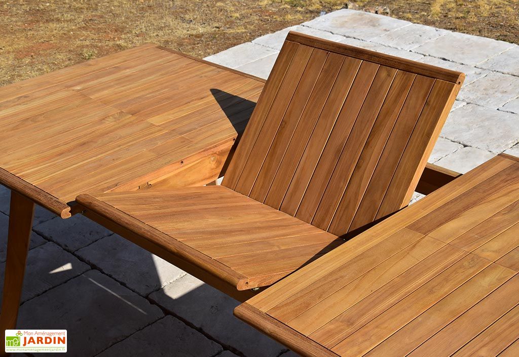 Table De Jardin Extensible En Bois De Teck Massif Tahiti 180 240