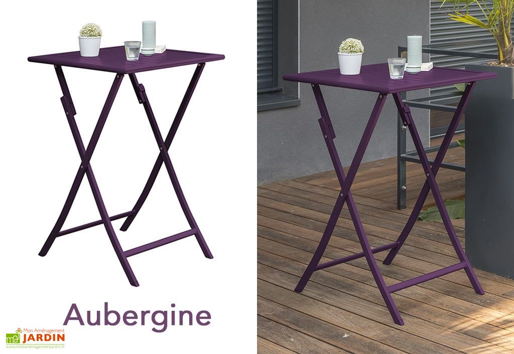 Table De Jardin Haute Pliante En Aluminium 70 Cm Pls Coloris