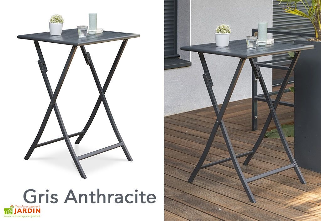 Table De Jardin Haute Pliante En Aluminium 70 Cm Pls Coloris