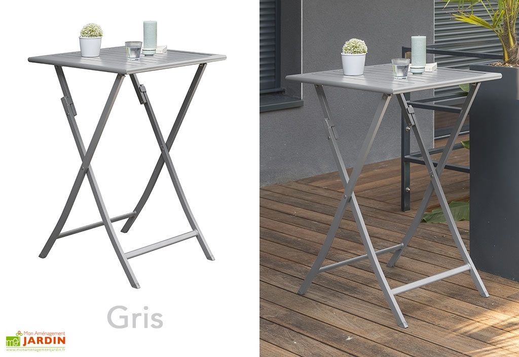 Table De Jardin Haute Pliante En Aluminium 70 Cm Pls Coloris