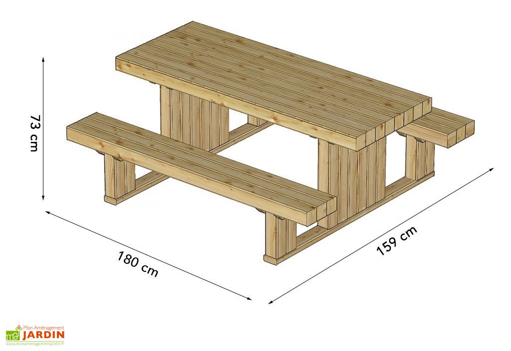 Table De Pique Nique En Bois Autoclave 180 Cm 90 Mm Moderne Solid