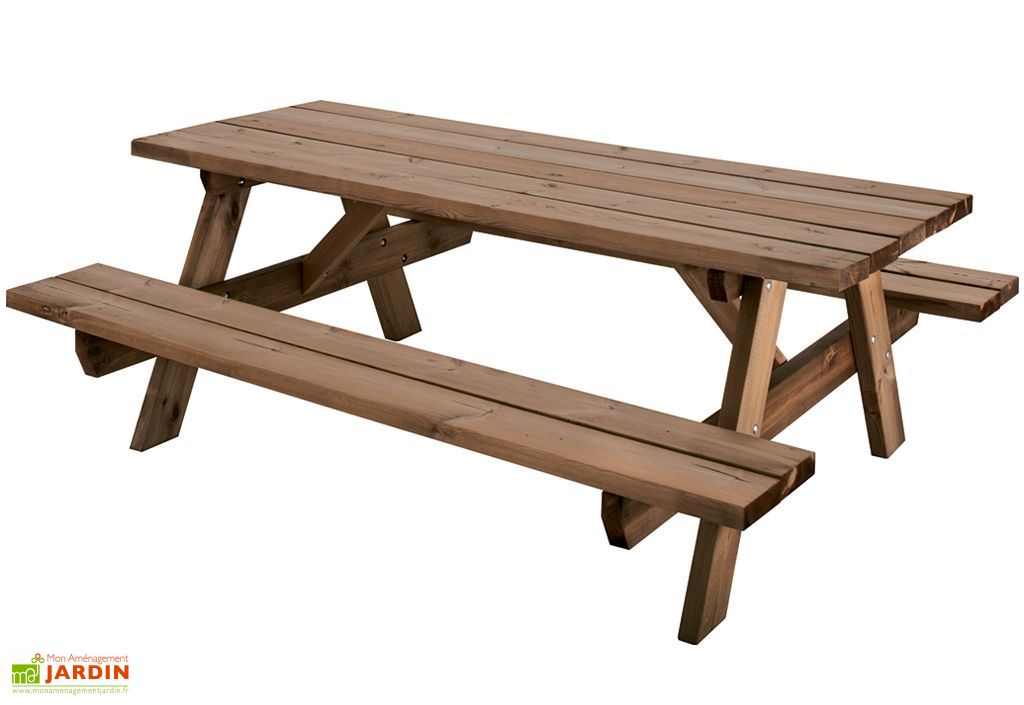 Table De Pique Nique En Bois Traite Autoclave 6 Places 200 Cm