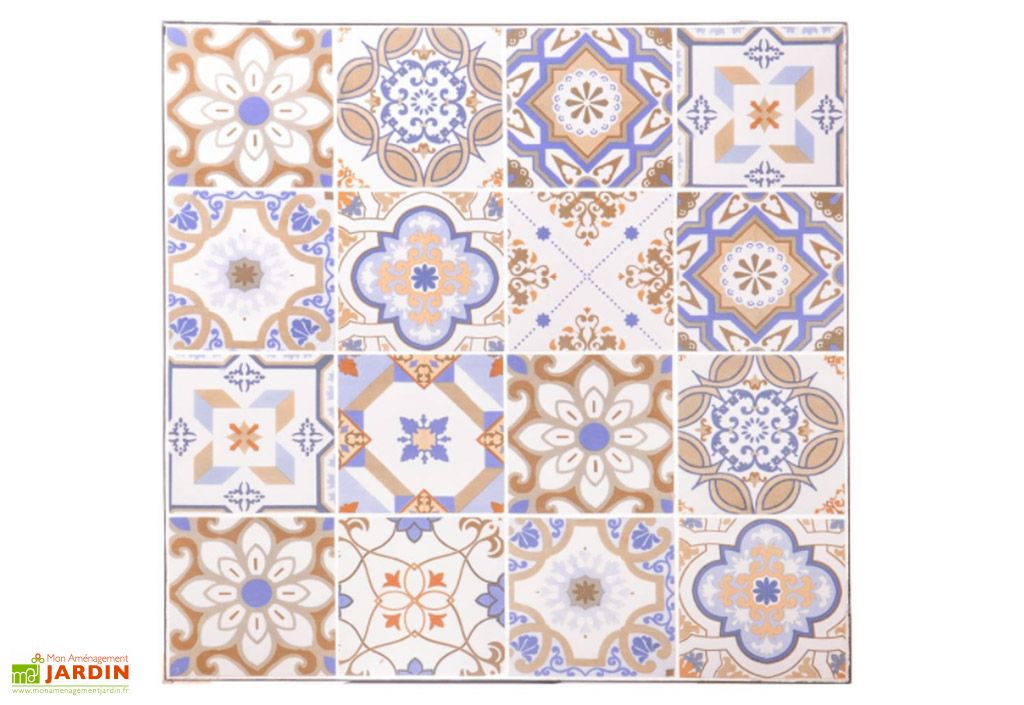 Table De Jardin Carree Plateau Carreaux De Ciment 90 X 90 Cm Mon