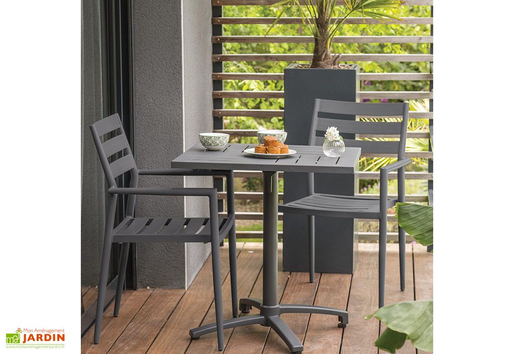 Table De Jardin Pliante En Aluminium 70x70 Gabin Alumob