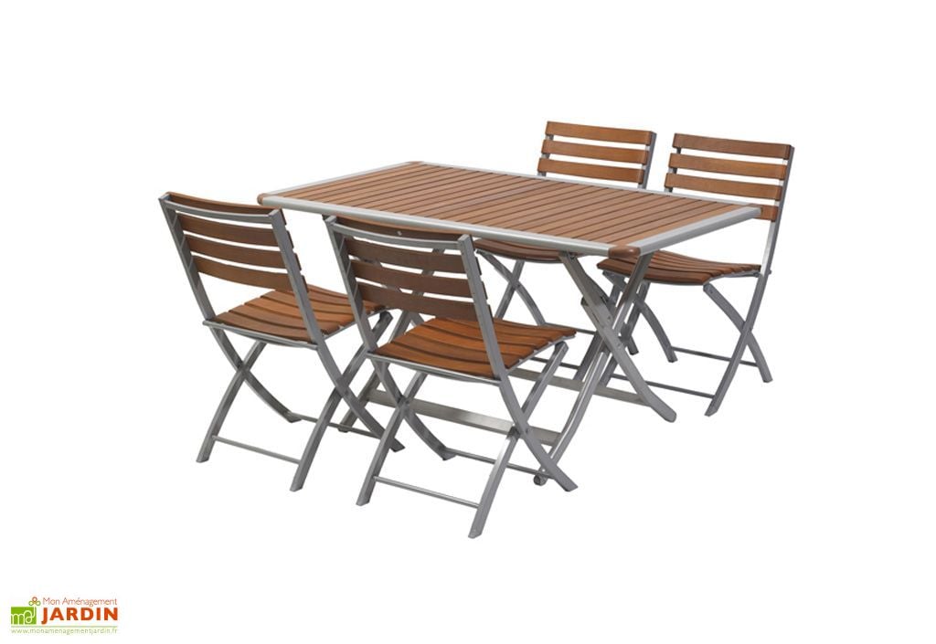 Table Jardin Pliante Bois Aluminium Acapulco 140x80 Table Jardin Pliante Bois Aluminium Acapulco 140x80