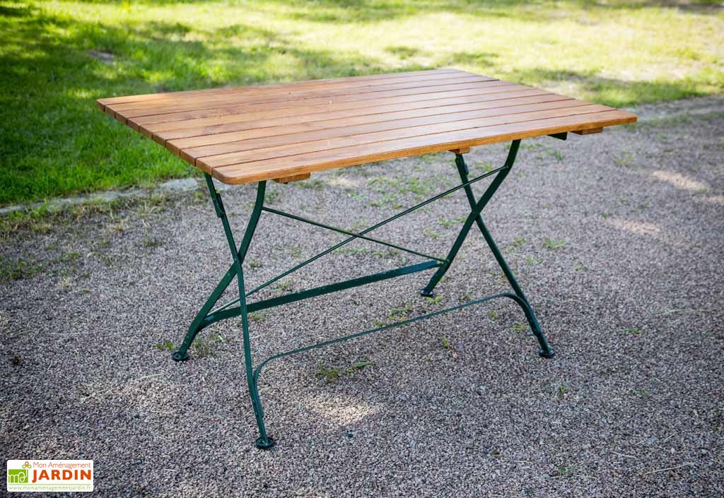 Table De Jardin Rectangulaire En Bois Flora Pliante Habrita