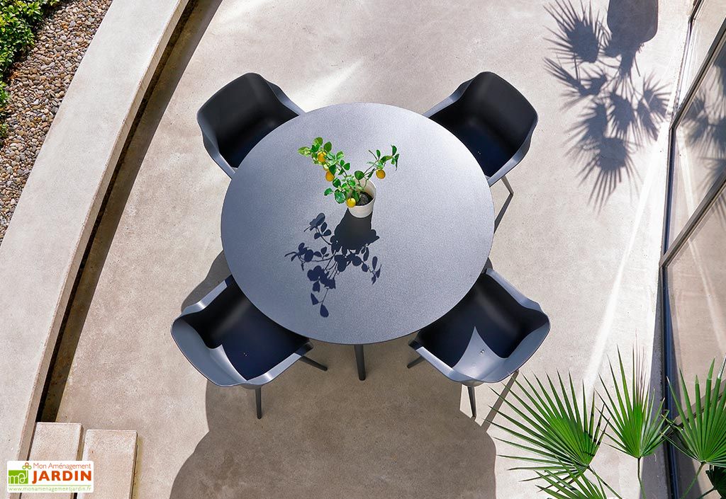 Table de Jardin Ronde en Aluminium et HPL Sophie Studio ⌀ 128 cm - Hartman