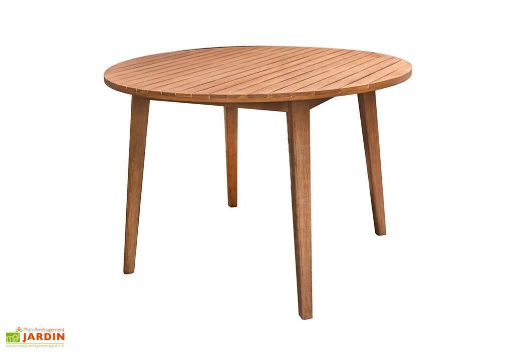Table De Jardin Ronde En Bois Massif D Acacia Marilyn 110 X 75 Cm