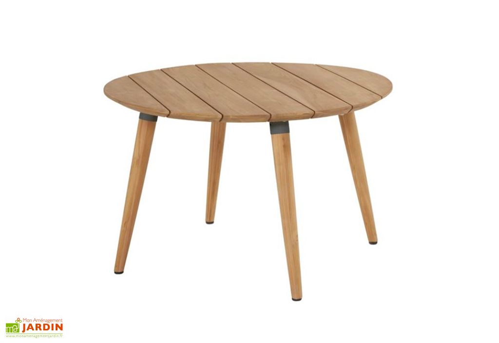 Table De Jardin Ronde En Bois De Teck Sophie Studio Teak 120 Cm Hartman