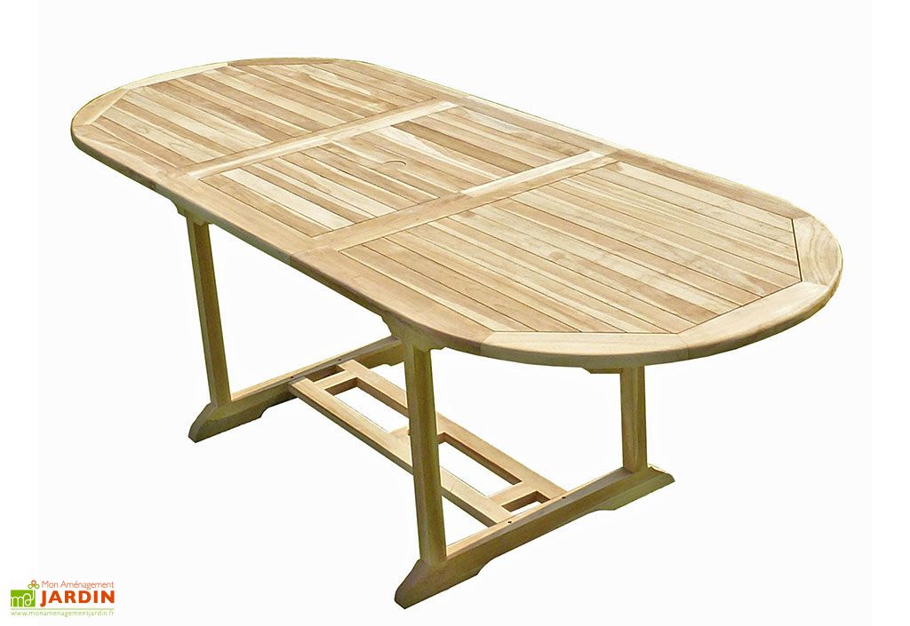 Salon De Jardin Bois Teck Table Extensible Ovale 230 Cm 6
