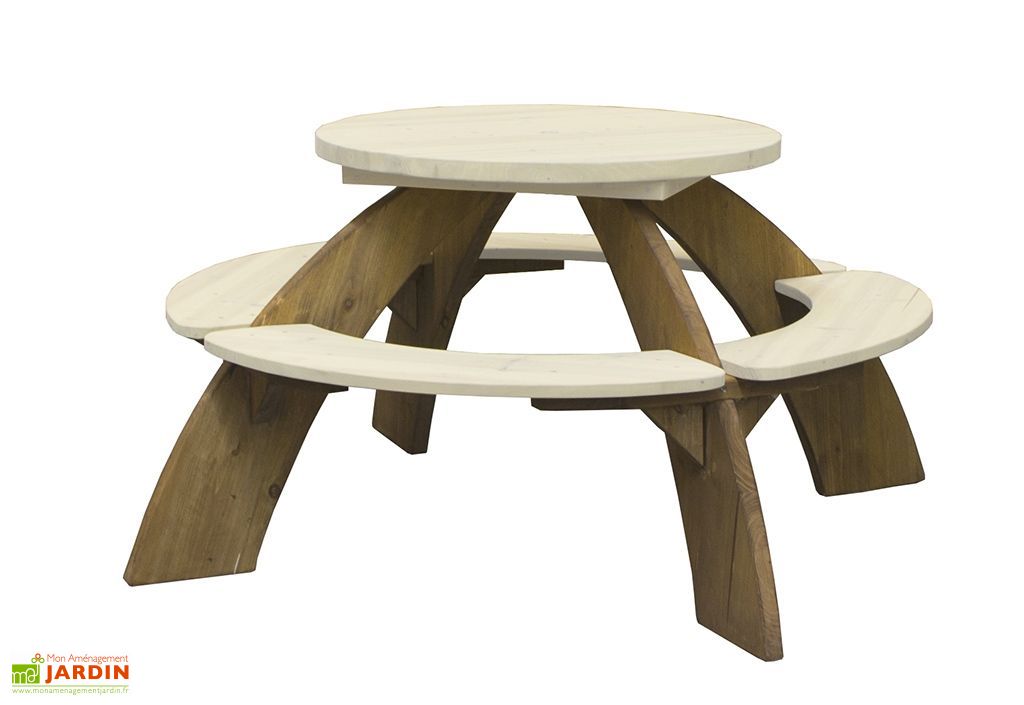 Table De Pique Nique Ronde Orion Parasol Axi