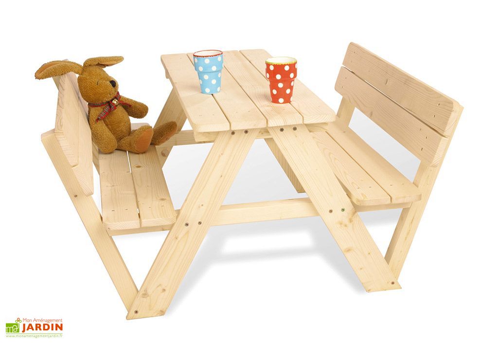 Table De Pique Nique En Bois Pour Enfant Nicki 4 Places Pinolino
