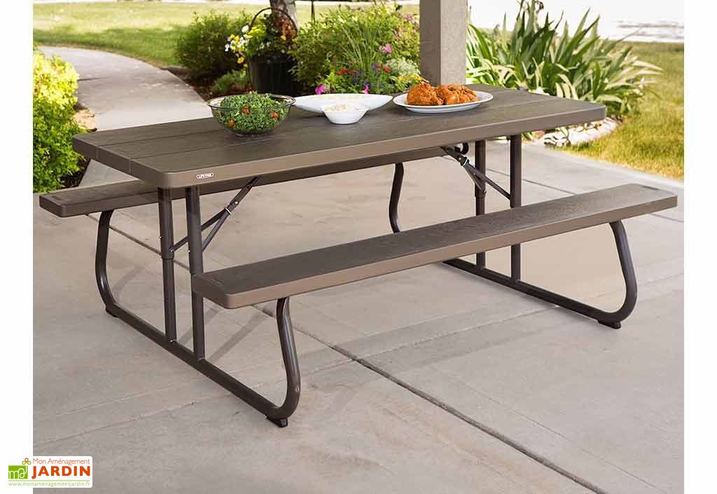 Table Resine Pliante 183x76 Bancs Lifetime