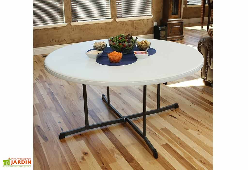 Lot De 12 Tables Rondes Pliantes En Resine Lifetime D152 Cm