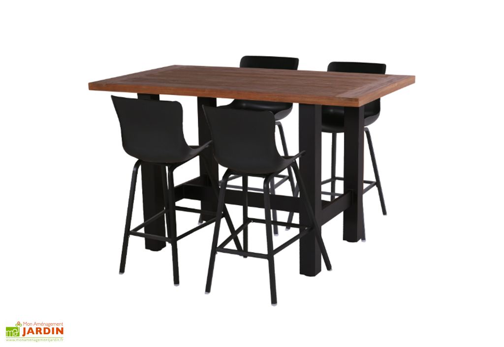tabouret de bar exterieur aluminium et resine sophie element lot de 2 hartman