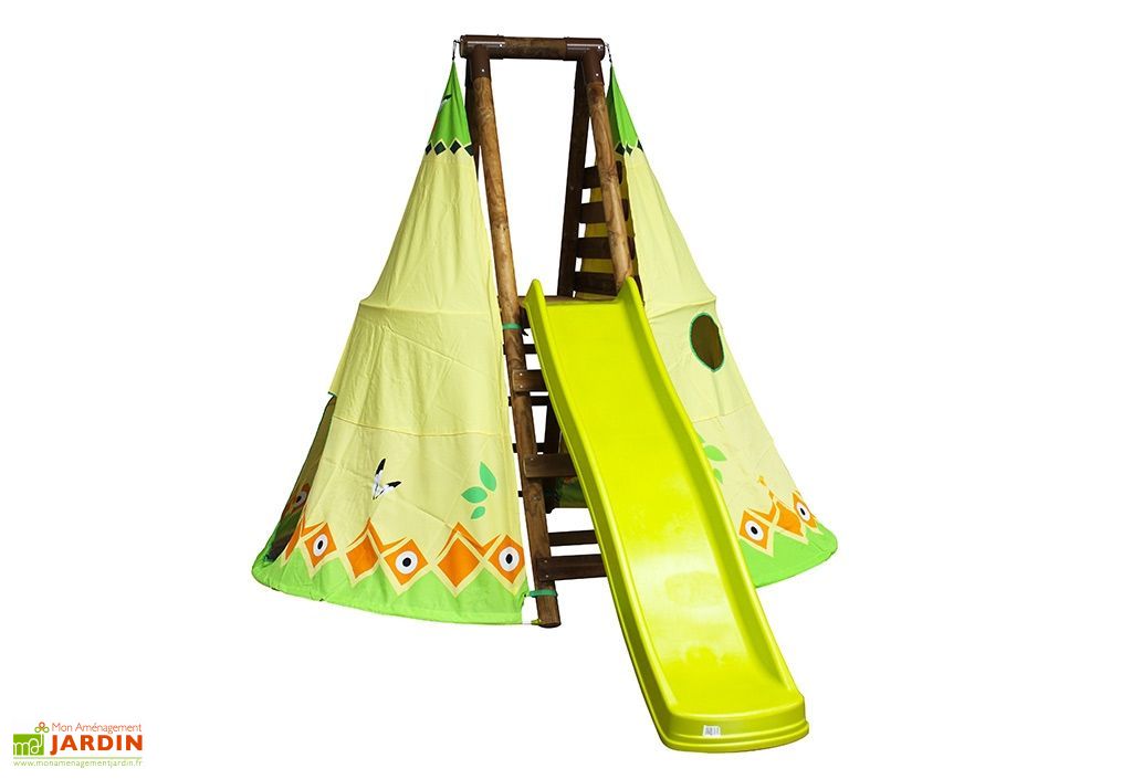 Toboggan Cabane Tipi en Bois Autoclave Geronimo Soulet