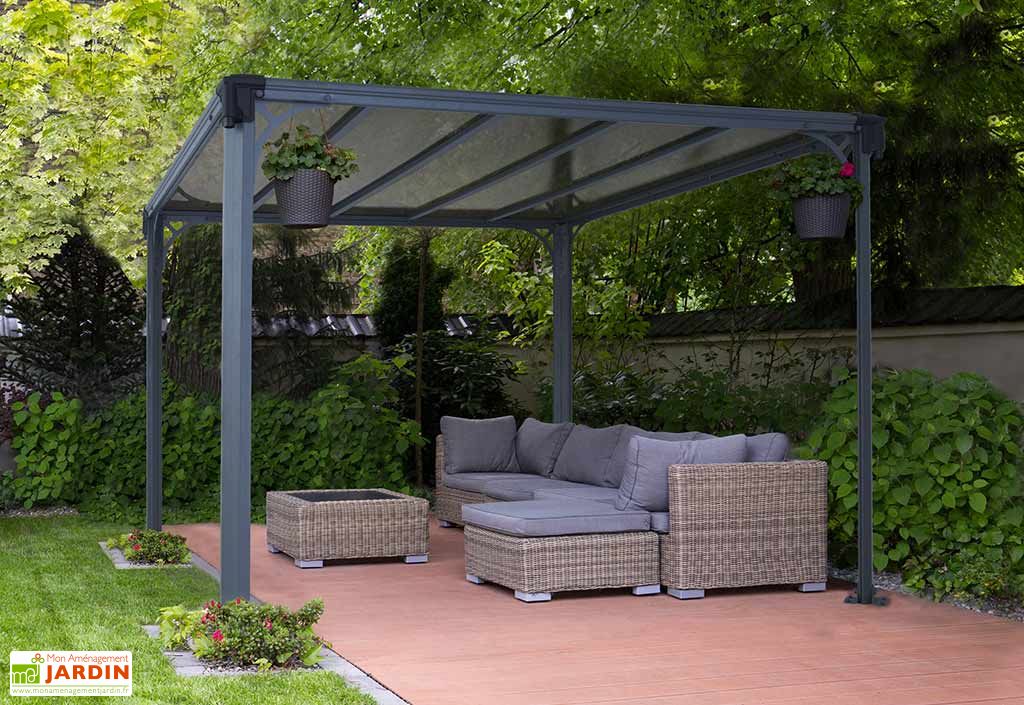 Tonnelle Aluminium Milano 3000 Toit Plat 9 M 3 X 3 M Palram