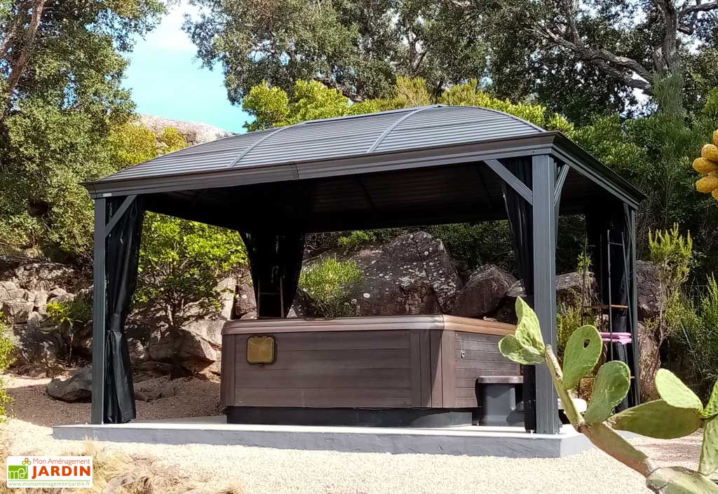 tonnelle aluminium et acier galvanise grise moreno 3 x 4 m sojag