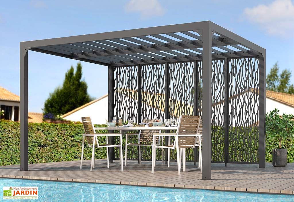 Pergola Bioclimatique Lames Orientables 11 M Brise Vue 1 Face 3