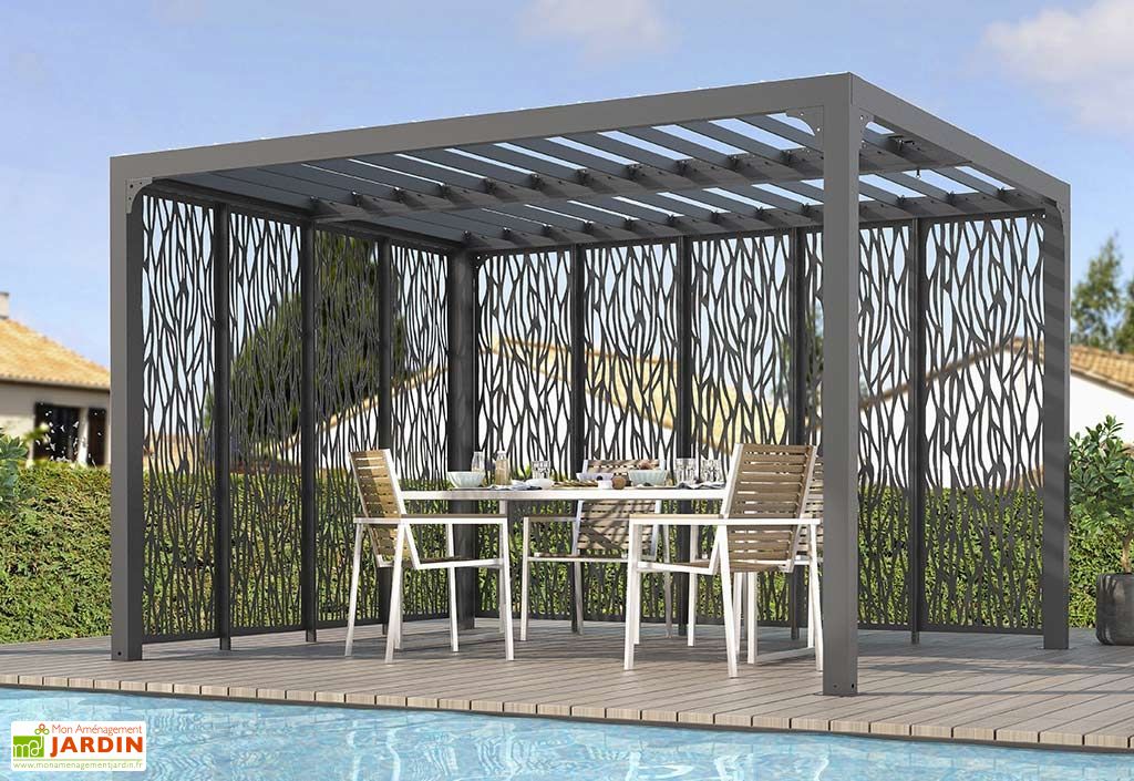 Pergola Bioclimatique Lames Orientables 11 M Brise Vue 2 Faces