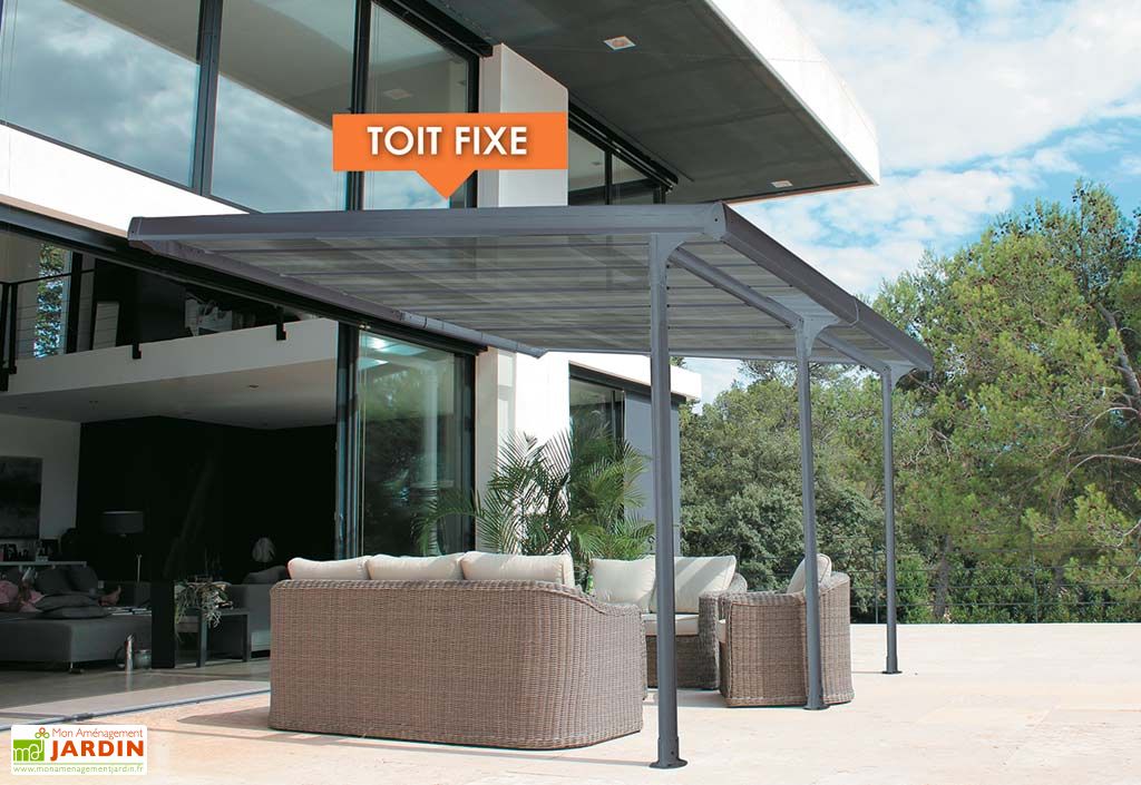 Tonnelle Atlantis Aluminium A Toiture Polycarbonate Fixe 3 5 X 4 M