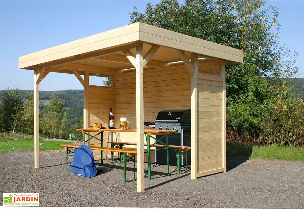 pergola bois toit plat
