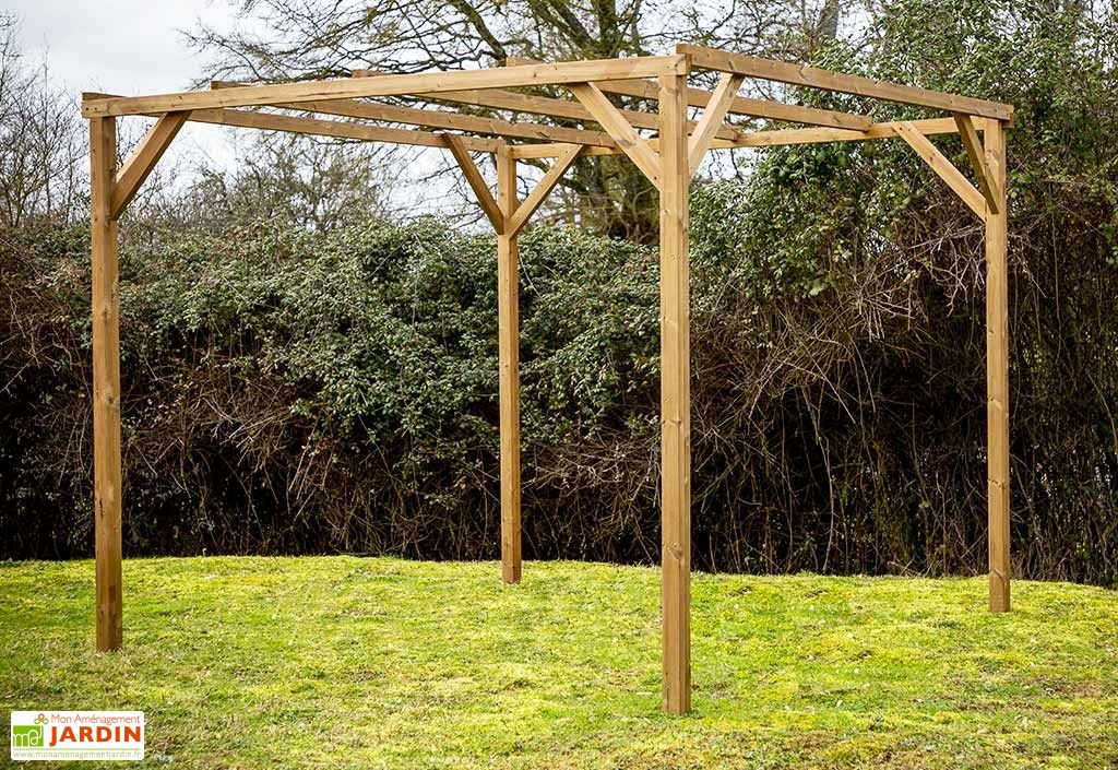 Tonnelle En Bois Traite Haute Temperature Thonon 3 X 3 M Habrita