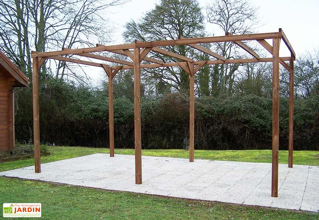 Tonnelle En Bois Traite Haute Temperature Grand Thonon 5 X 3 M Habrita