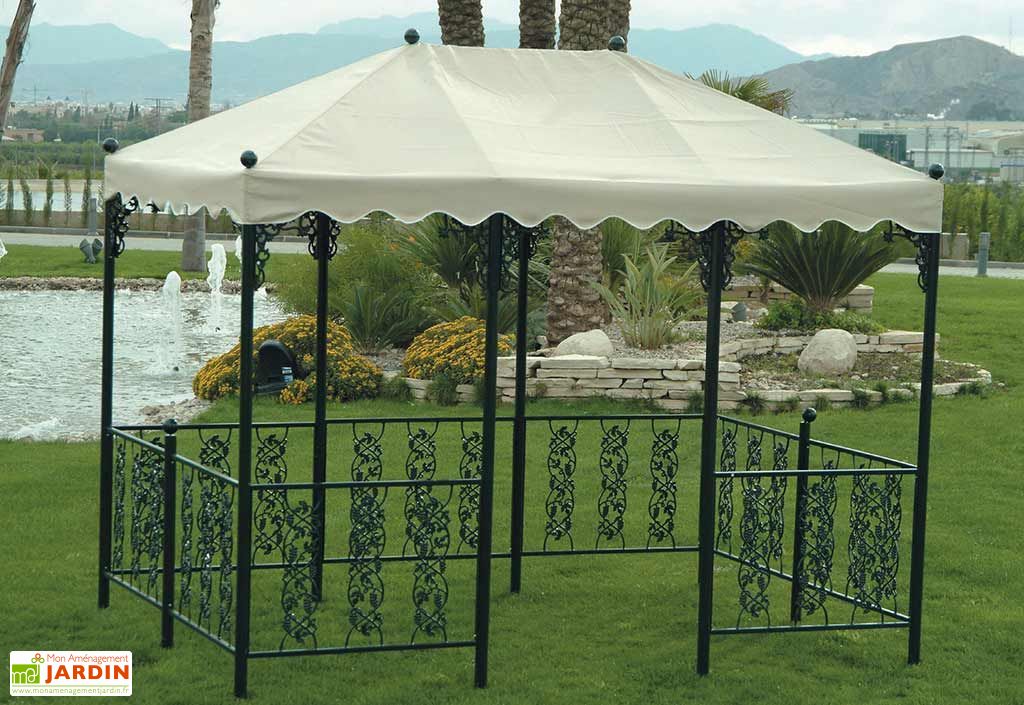 Tonnelle En Acier Dujar 2 X 3 M Rambardes Toile Hevea