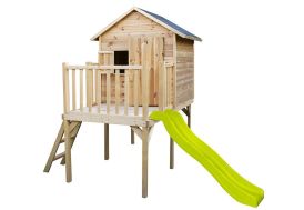 Cabane Enfant en Bois Brut sur Pilotis Charlotte + Toboggan – 2 x 3 m
