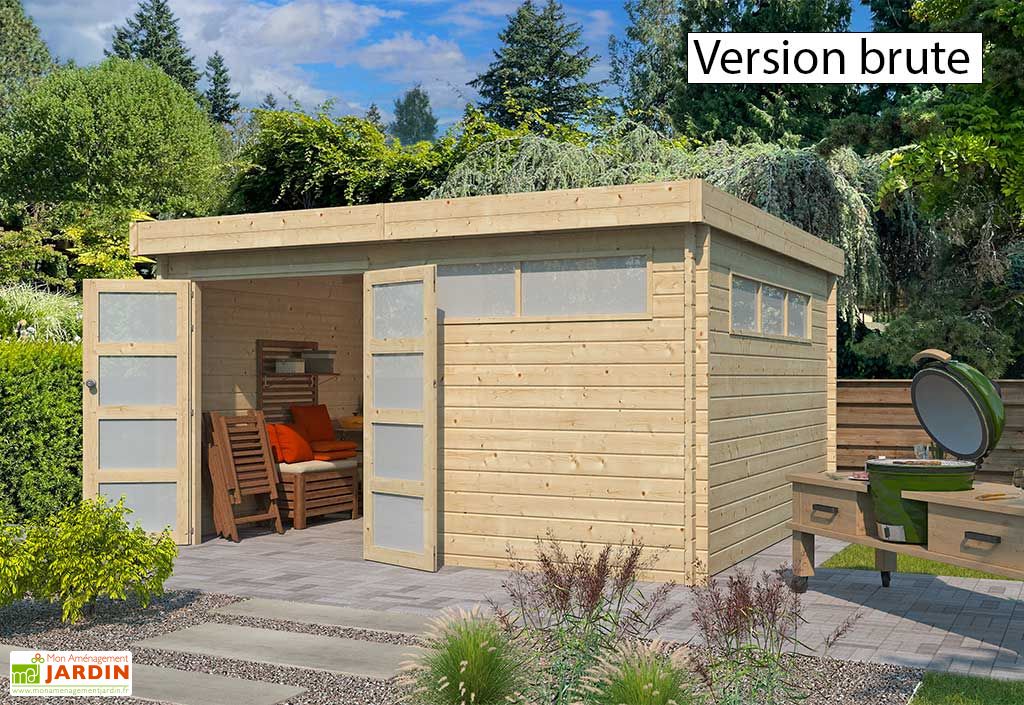 Abri de jardin en bois avec toit plat 15 m² Modern - Gardenas