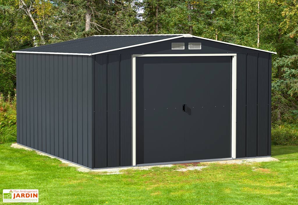 Devoko Abri De Jardin En Métal 96x98x160 Cm, Abris De Jardin Avec Toit En Appentis, Robuste Et Inoxydable, Incluant Des Gants De Travail, Porte Pivotante Verrouillable, Petit Abri De Jardin En Acier