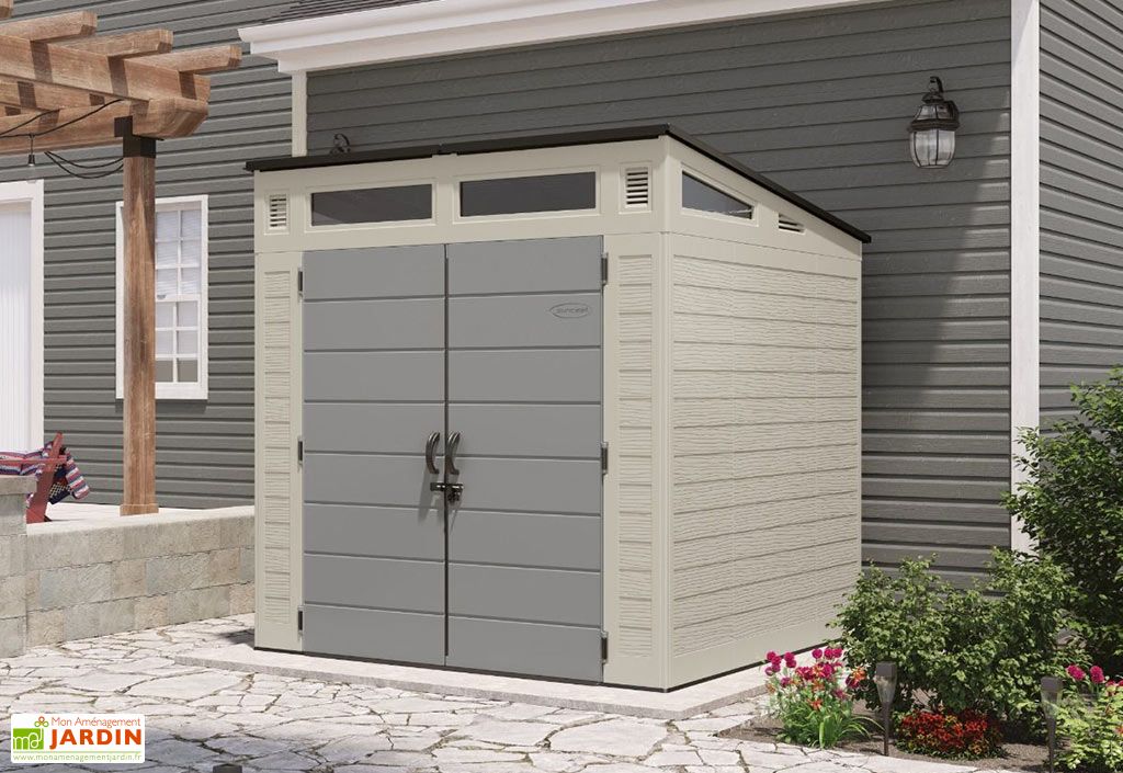 Abri de jardin en résine 25 mm Modern crème 4,88 m² Suncast