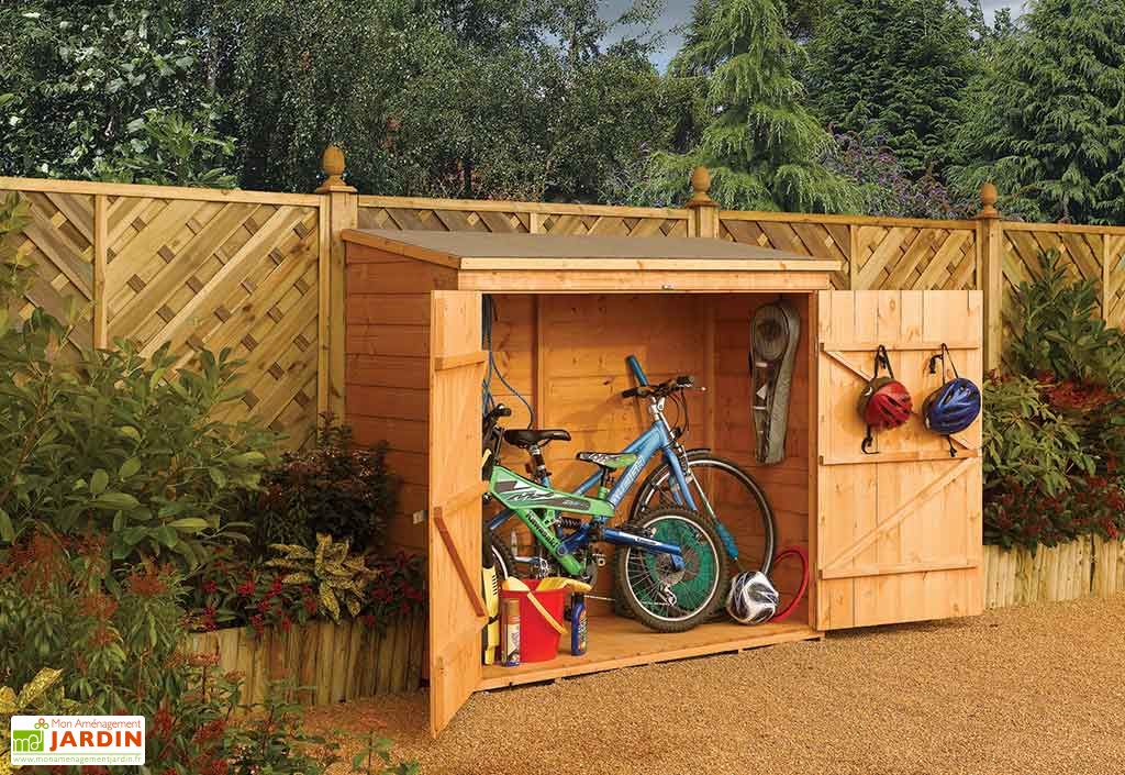 Coffre de Rangement en Bois pour 2 Vélos 182x82x164cm (l,l,h) - Rowlinson