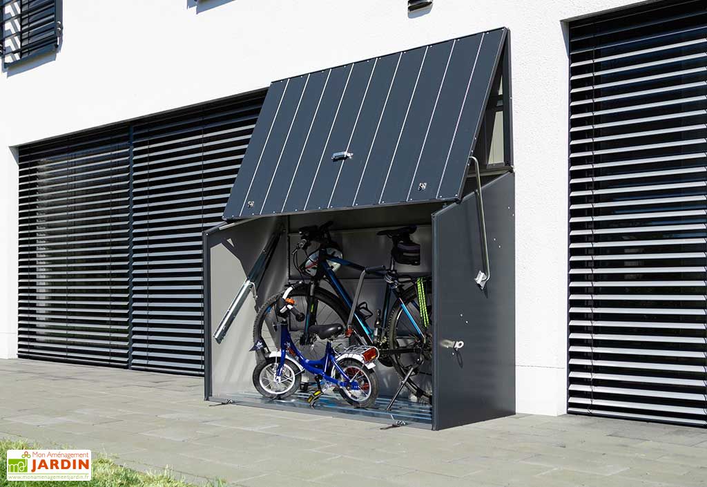 Abri vélos en acier à toit plat