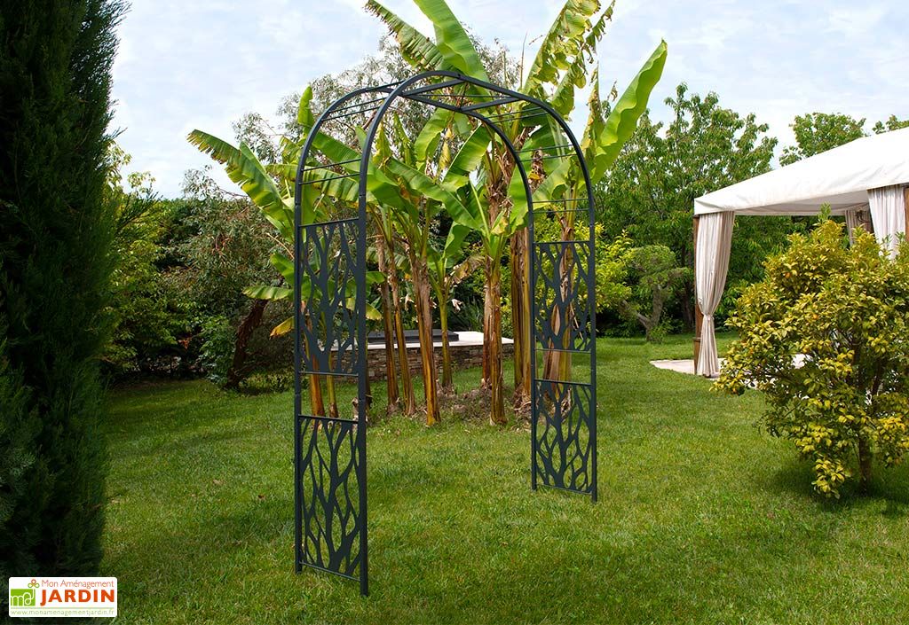 Arche de jardin en métal Louis Moulin - Végétal anthracite 195 x 250 cm ...