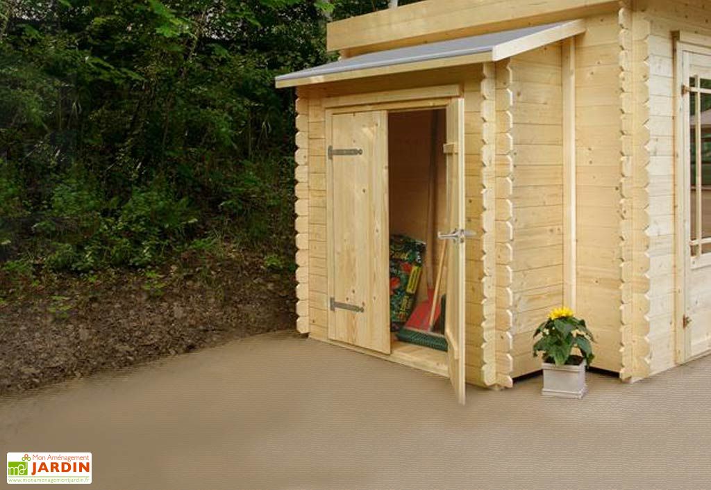Abri de jardin bois 28 mm avec auvent 19,88 m² - Arhus 28 mm - Solid