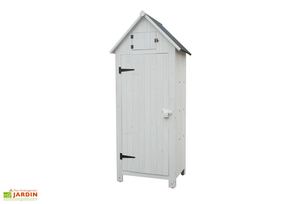 Armoire de jardin en bois 10 mm blanc 179 cm